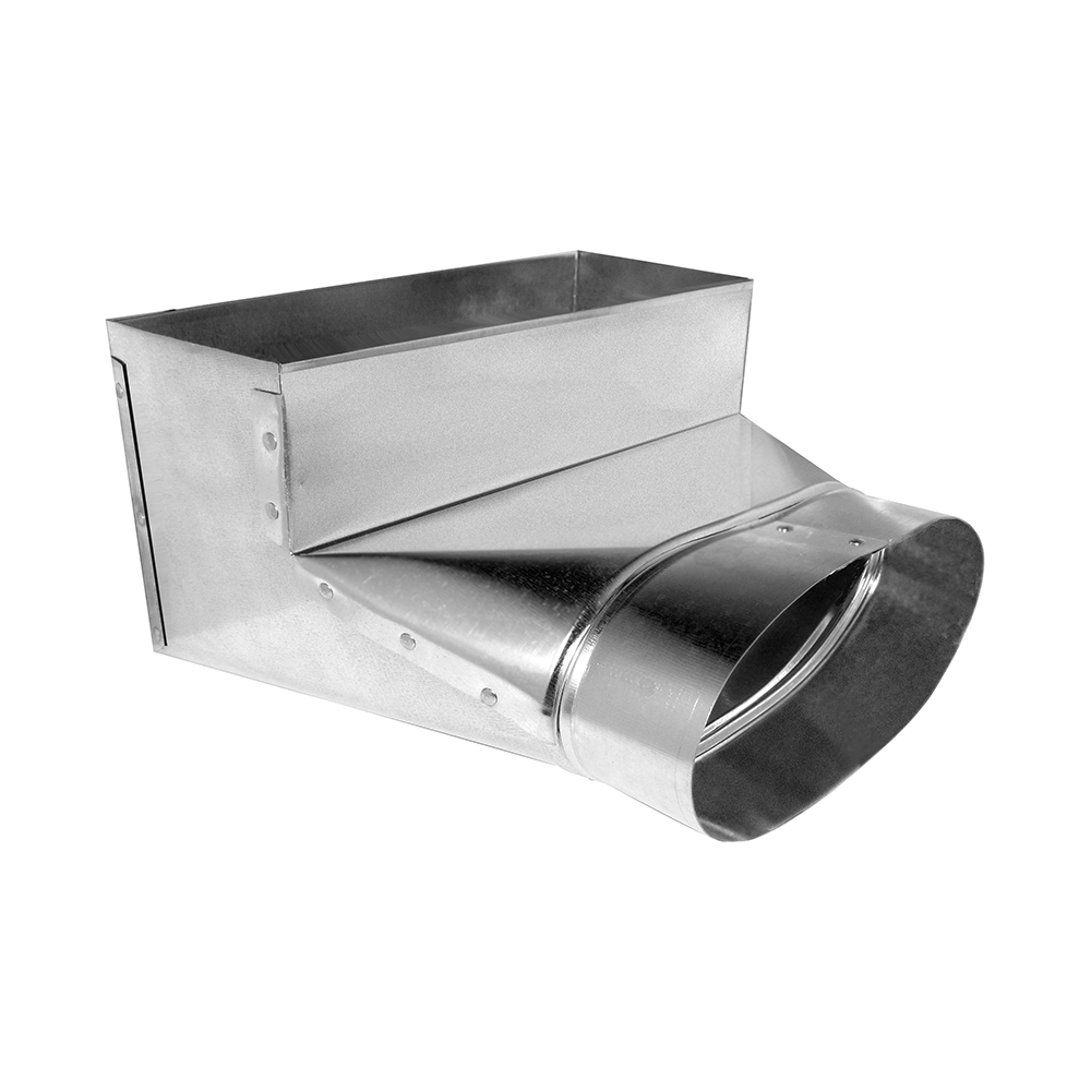 8 Inch Rounded Register Duct Boot, Oval to Round Register, No Crimp, 8 in Dia, Steel