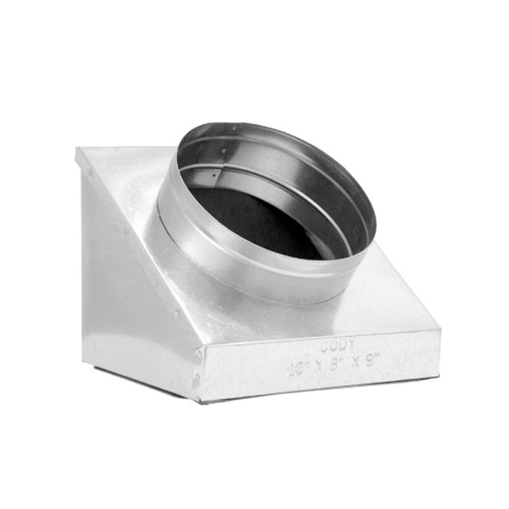 Slanted Distribution Box Duct Box, Slanted Top Register, 5 in Dia, 8 in WD, 4 in LG