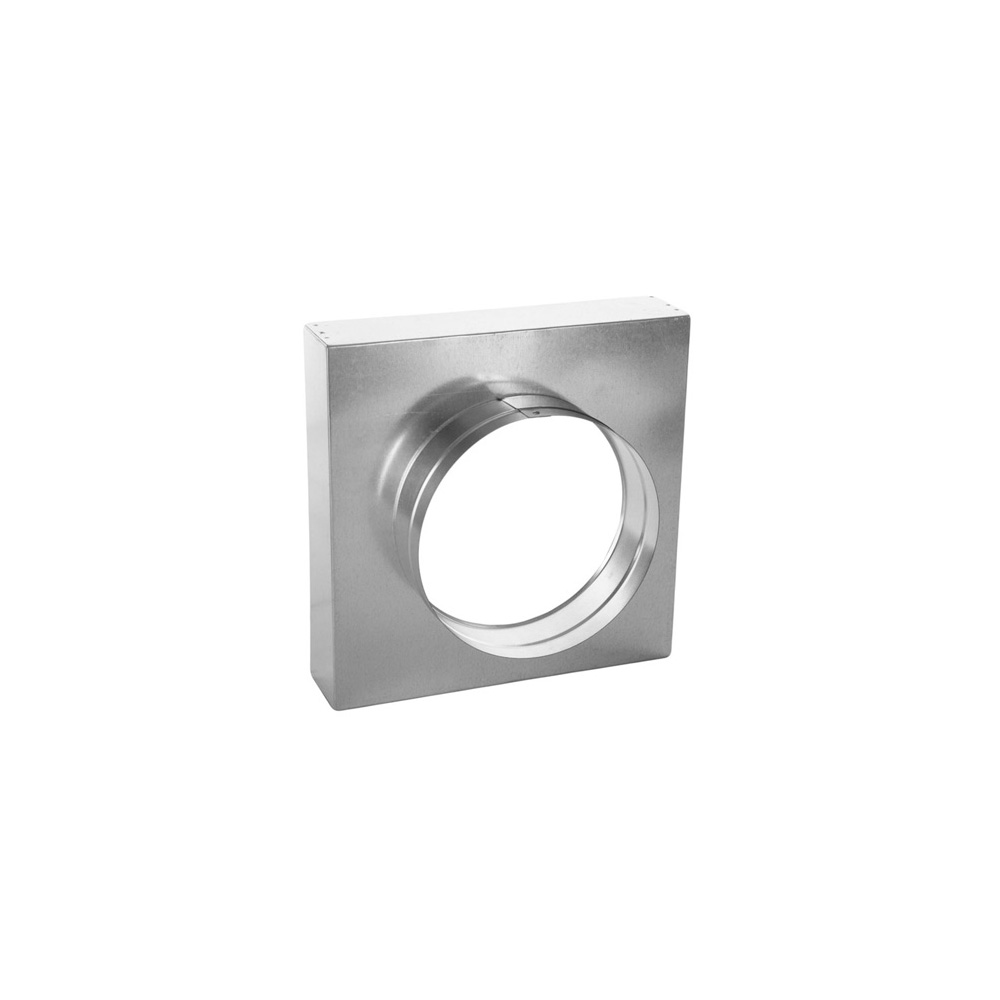 Duct Adapter, Square to Round, 14.125 in HT, Galv Steel