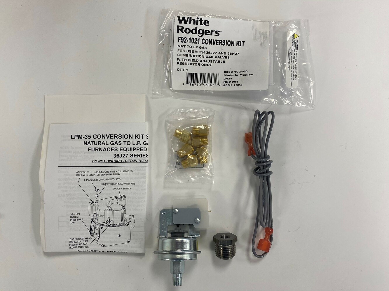 LP Conversion Kit, Mod Furnace W/ LP Switch